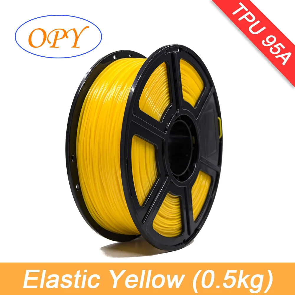 OPY TPU-Filament, elastisch, 1,75 mm, 0,5 kg, flexibel, flexibel, 3D-Drucker, 10 m, 100 g, Natur, Schwarz, Rot, Grün, Blau, Gelb Image