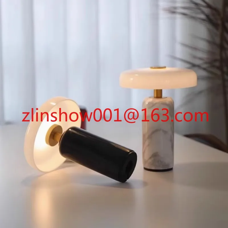 Tragbare wiederaufladbare kabellose Marmorsockel-Tischlampe Home Touch dimmbar