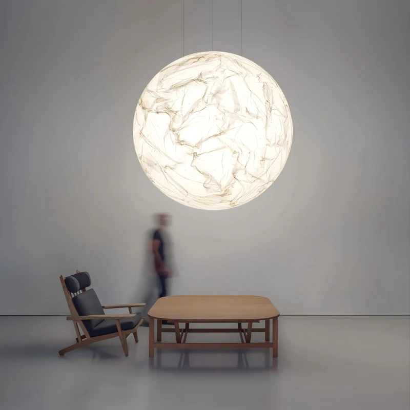 Nordic Mond Kronleuchter led papier ball Suspension Lampe Wohnzimmer Schlafzimmer Studie Zimmer Villa Duplex Gebäude Kinderzimmer dekor lampe