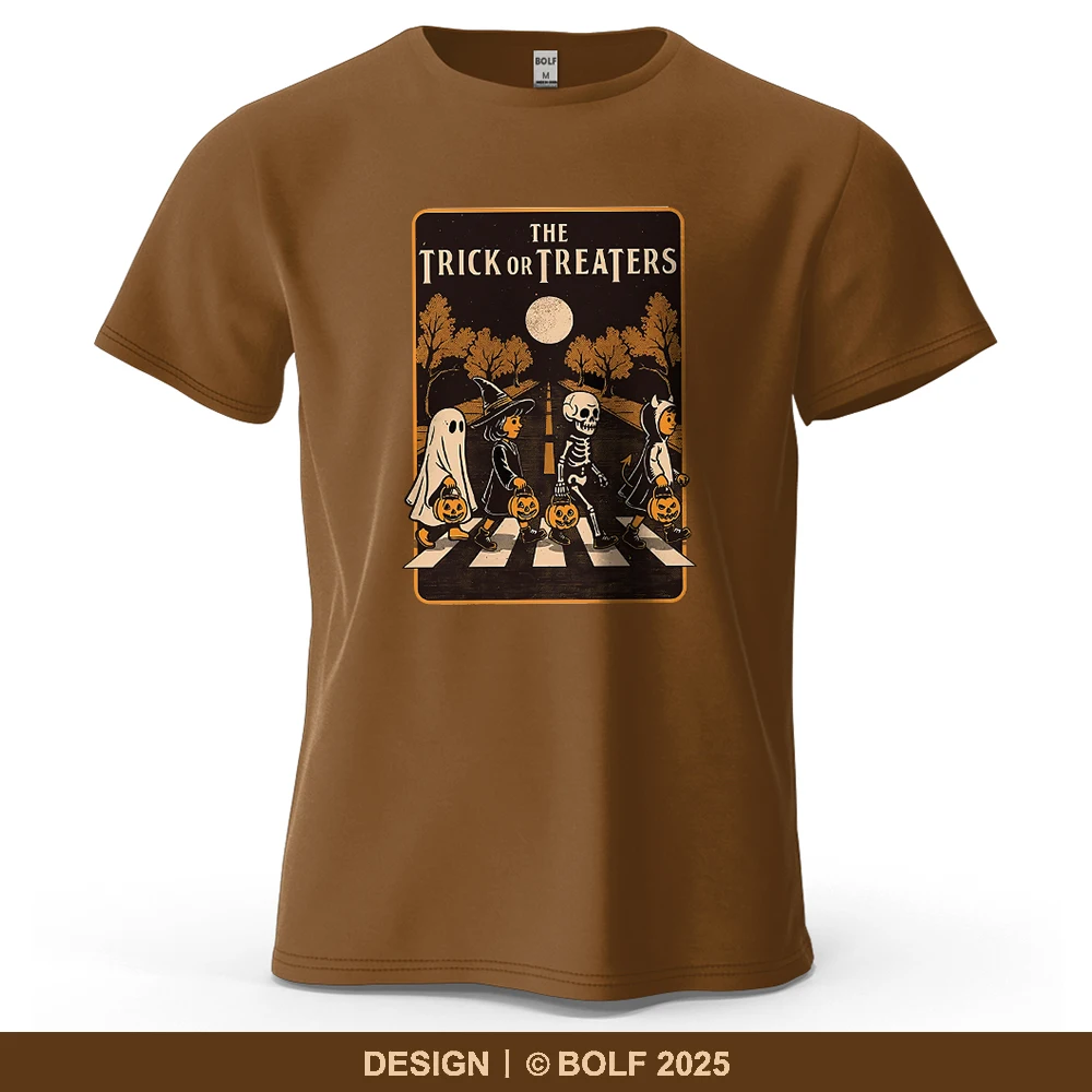 Halloween Walk Spooky bedrucktes Herren-T-Shirt aus 100 % Baumwolle, übergroße Vintage-Grafik-T-Shirts für Damen, Tops, T-Shirts, lässige Streetwear