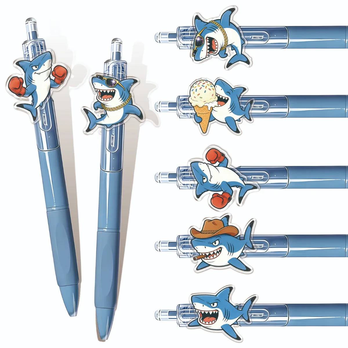 5er/12er-Set Box-Hai-Kugelschreiber – Kreative und lustige Schreibwaren für Studenten und Büro, tragbar Image
