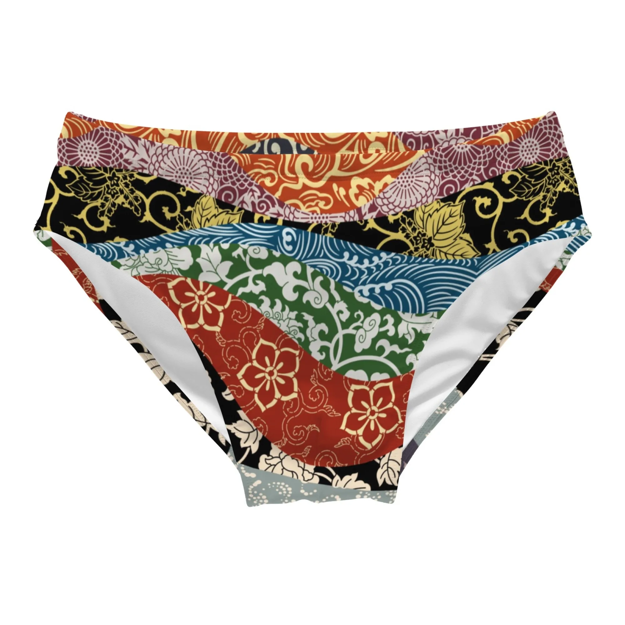 Japanische Badehose mit traditionellem Aufdruck, sexy Herren-Slip-Badebekleidung, Retro-Mode, Strand-Surf-Shorts, Herren-Bikini-Badeanzug Image