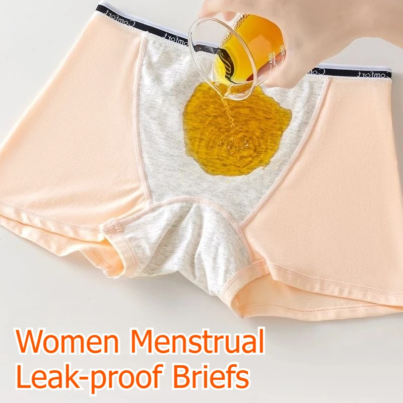 Frauen Menstruations Auslaufsichere Boxer Höschen Physiologische Weibliche Unterwäsche Slips Atmungsaktive Plus Große Größe Fett Mädchen Rock Hosen Image