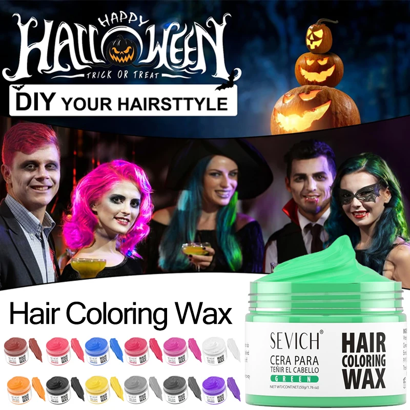 Easy Wash Haarfarbe Wachs Halloween Einmaliges Haarfarbwachs Temporäre DIY Haarfärbemittel Schlamm Haarfarbe Creme Haarstylingprodukte Image