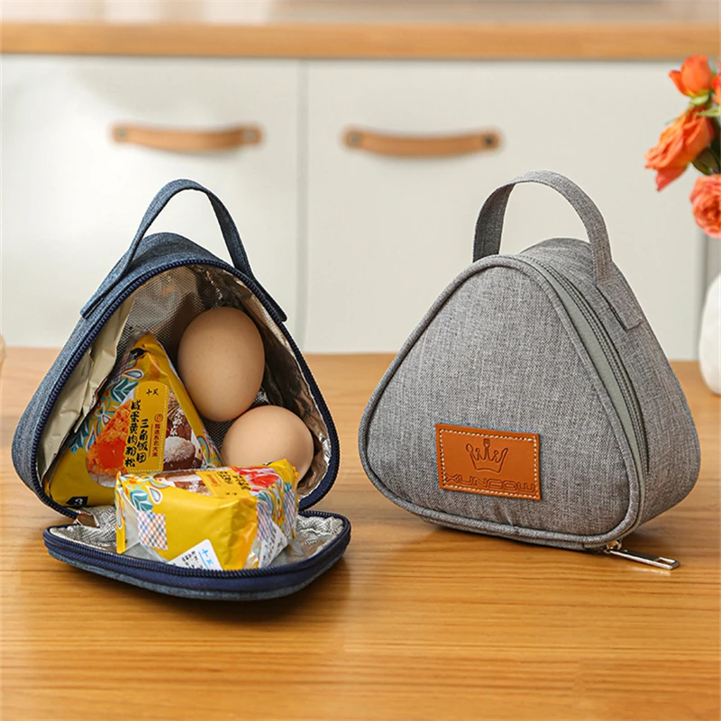 Mini Dreieckige Isolierung Tasche Aluminium Folie Thermische Kühler Mittagessen Tote Student Reis Ball Tasche Lunch Box Bento Mittagessen Tragen Taschen Image