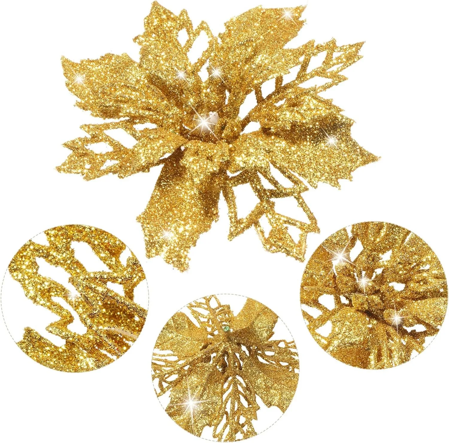 5/10 Stücke Weihnachtsdekoration Künstliche Blumen 11 CM Weihnachtsbaum Anhänger Ornamente für Wohnkultur Navidad Neujahr 2026 Girlande Image