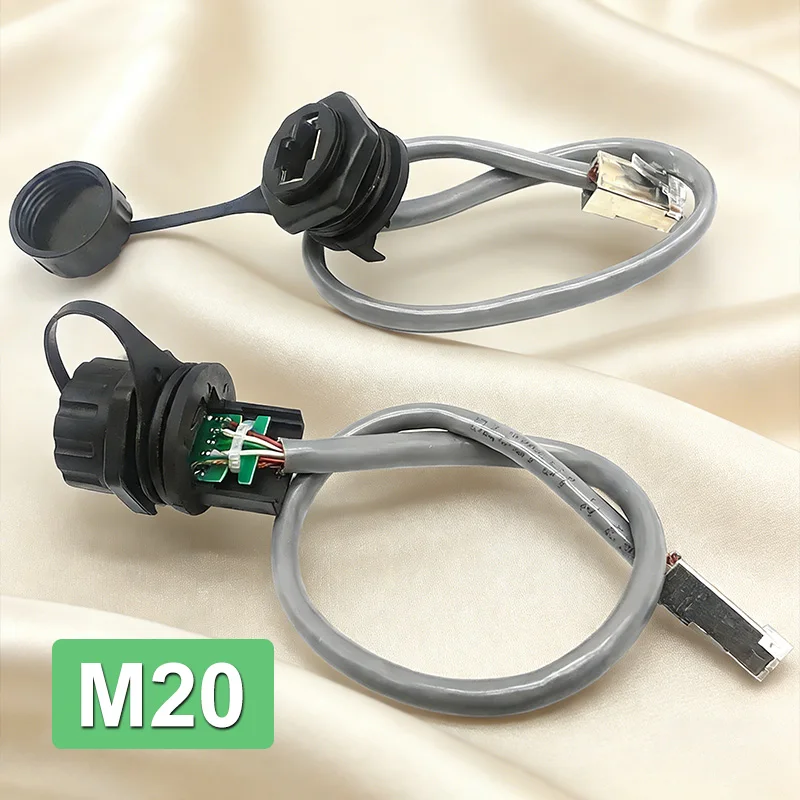 M20 Panel-Steckdose IP67 Wasserdichter CAT6A RJ45 Netzwerkstecker CAT5E Datensignalbuchse RJ45 Montierte Anschlussbasis Image
