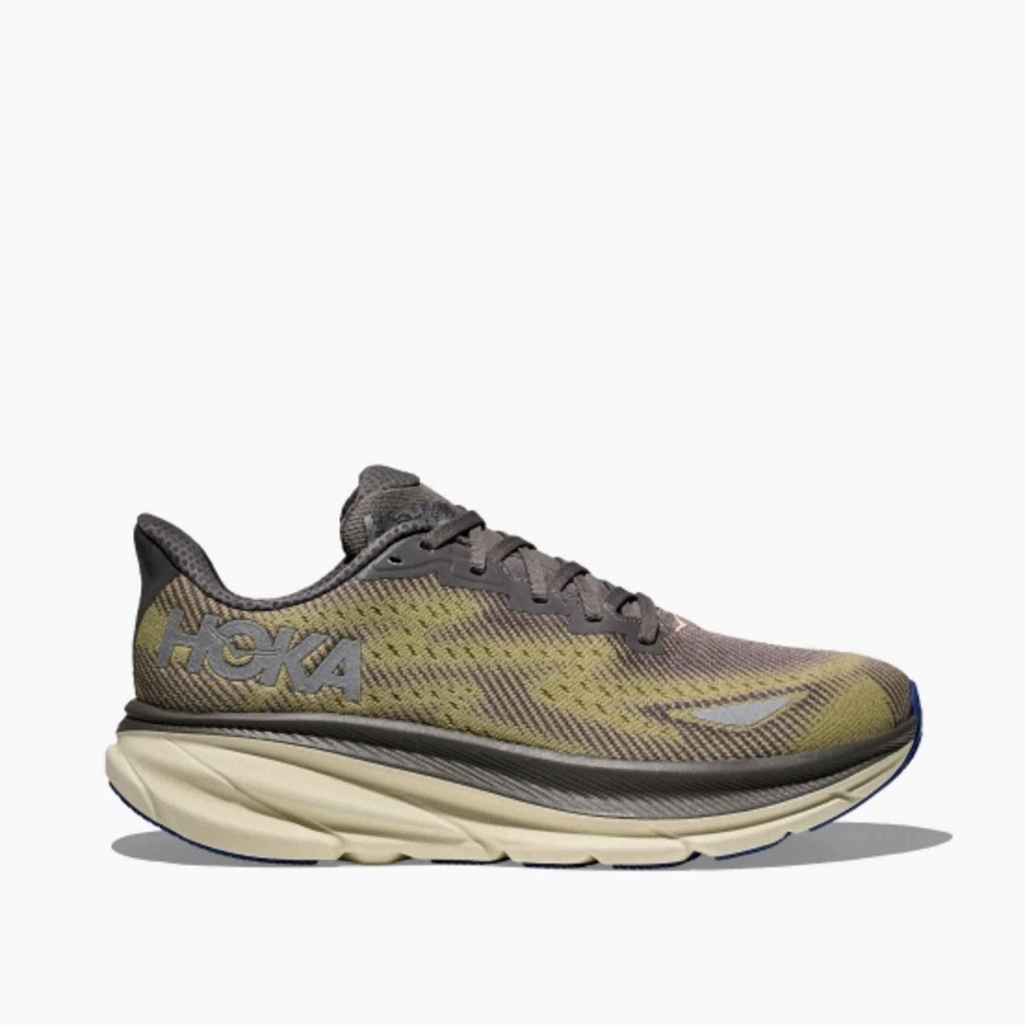 Laufschuh HOKA ONE ONE "CLIFTON 9 GORE-TEX", Herren, Gr. 46,5, gravel, eggshell, Synthetik, Textil, Schuhe Laufschuh, wasserdicht
