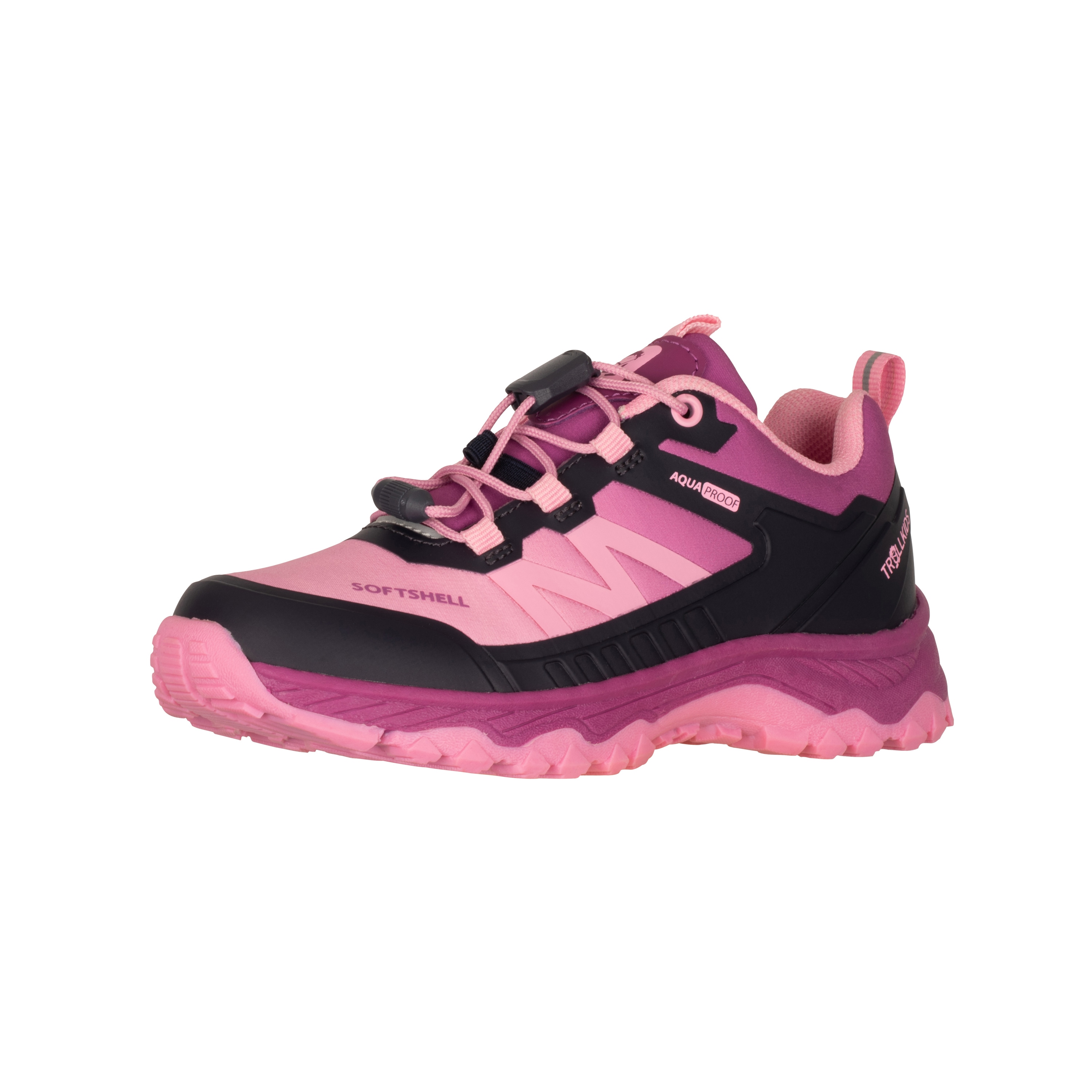 Outdoorschuh TROLLKIDS "KIDS SIRDAL HIKER LOW", Kinder, Gr. 35, fresh berry, candy pink, graphite, Synthetik, Schuhe Outdoorschuh, wasserdicht
