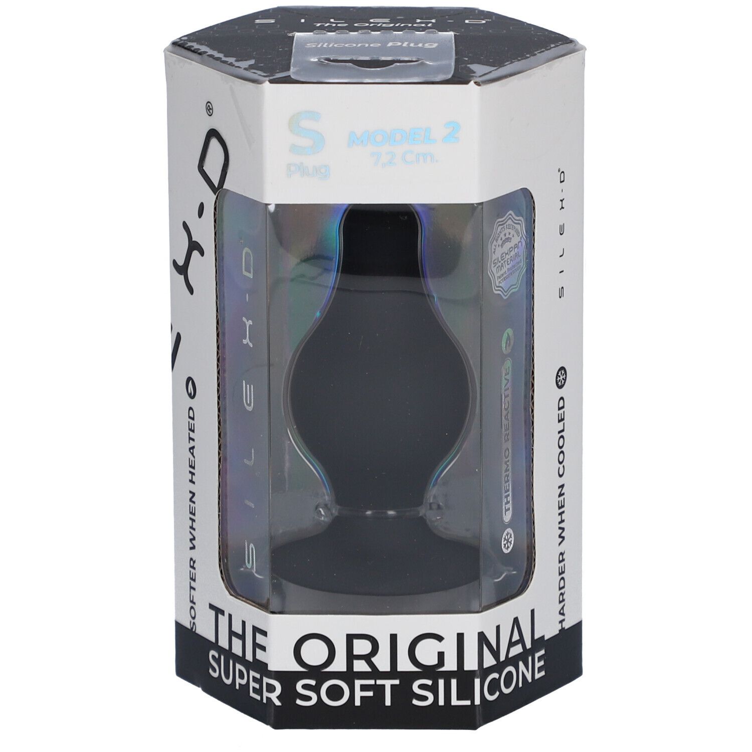 silexd Modello 2 Spina in silicone s nero 1 pz Dilatatore anale