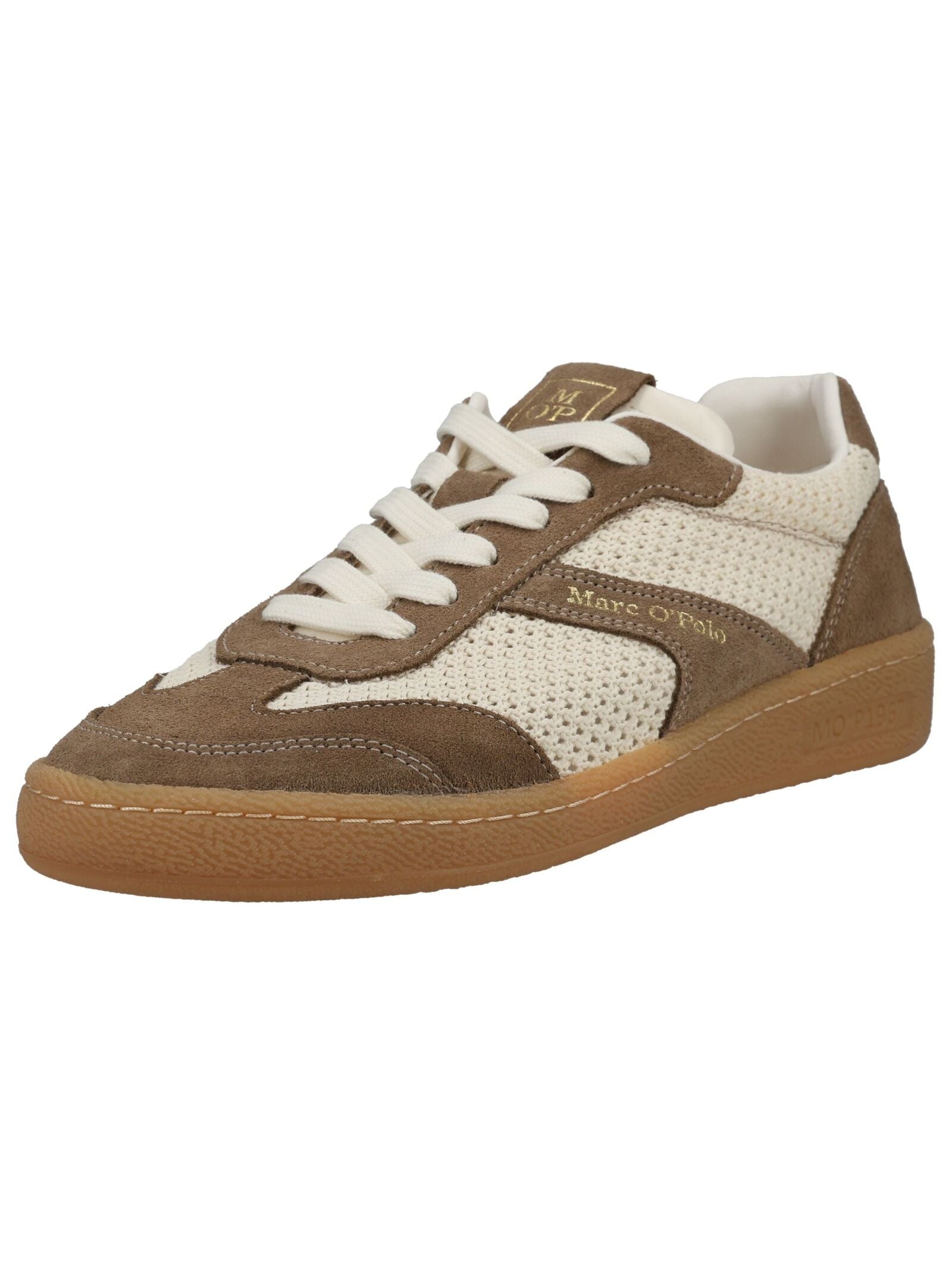Sneaker MARC O'POLO "Marc O'Polo Sneaker Veloursleder/Textil", Damen, Gr. 40, beige, blau, Schuhe Sneaker