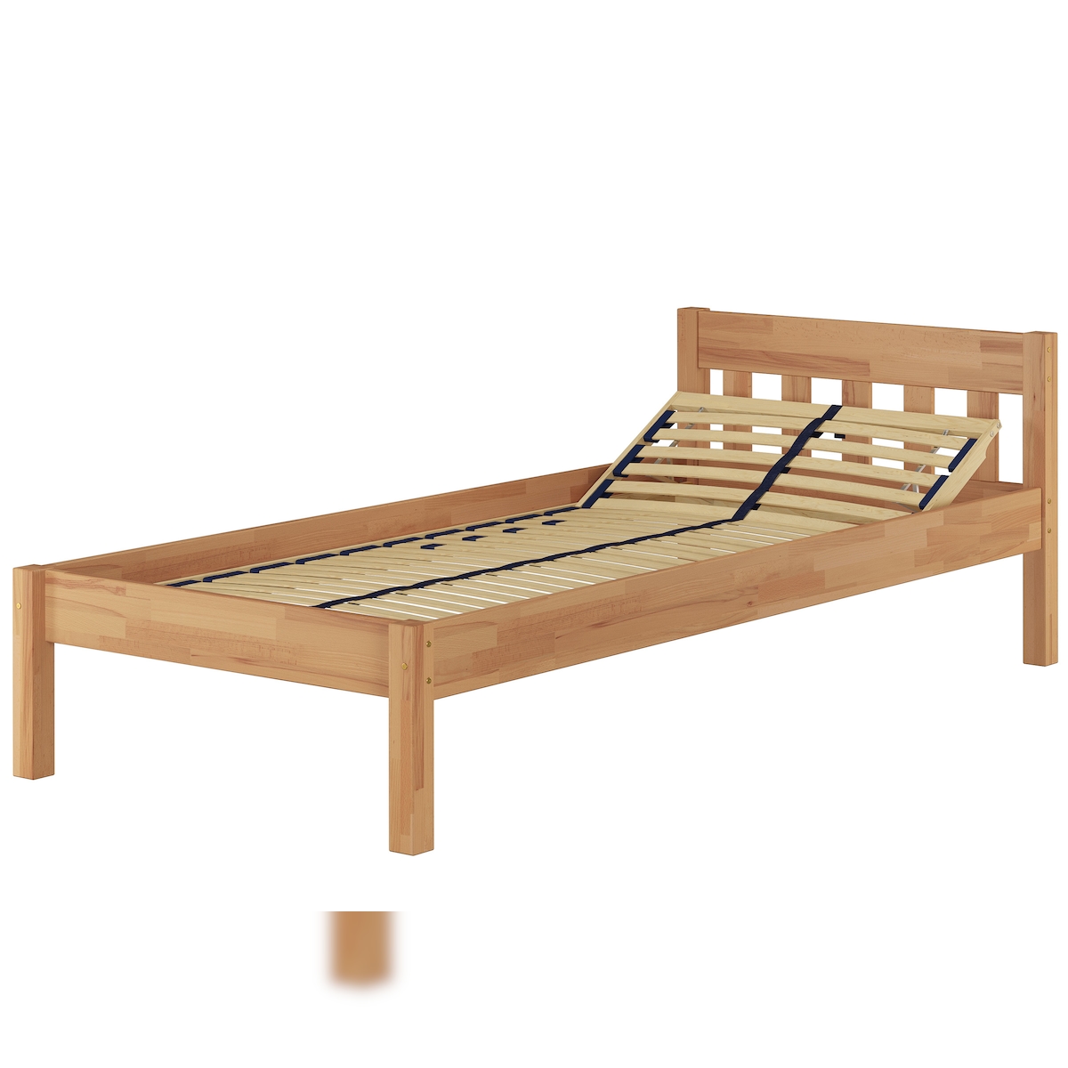 Erst-Holz Überlanges Holzbett Massivholzbett 90x220 Buche Zubehör wählbar V-60.83-09-220 Federholzrahmen inkl. Image