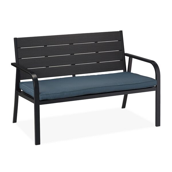 relaxdays Gartenbank mit Sitzauflage, 110 cm Image