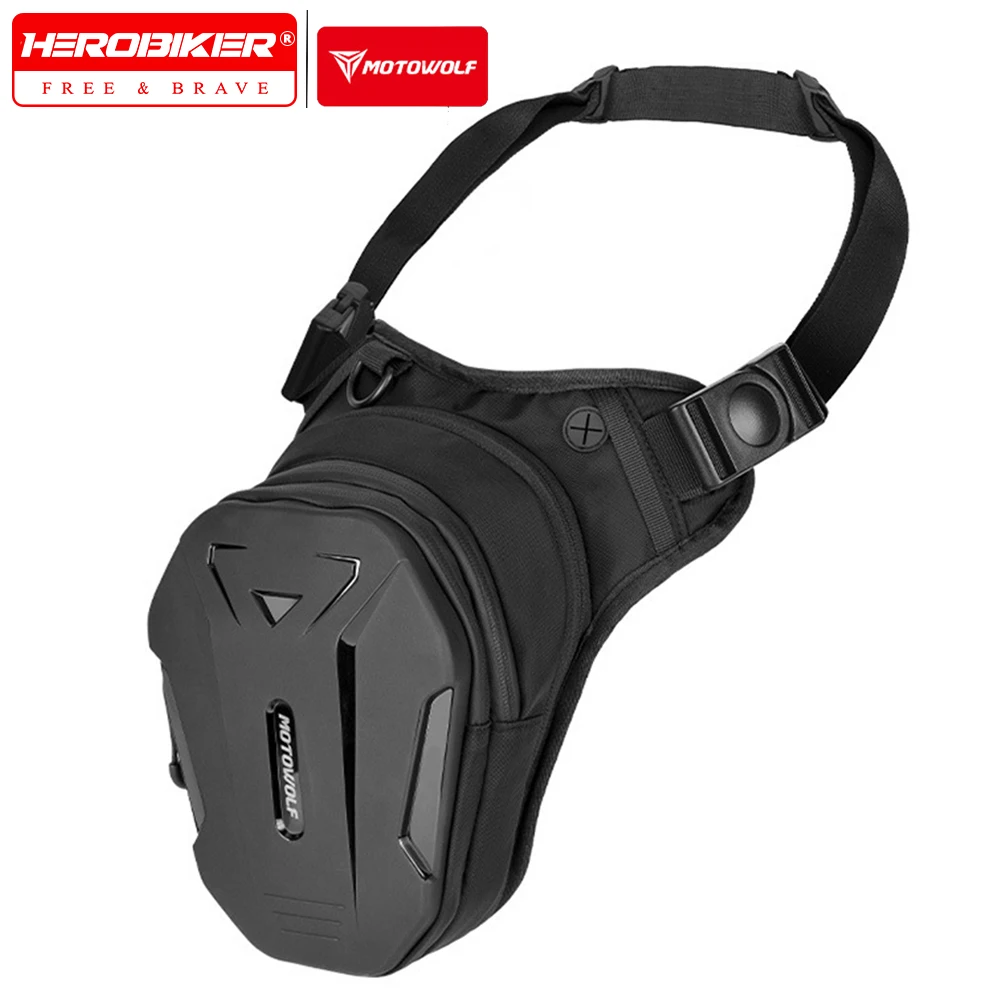 Sac de moto MOTOWOLF en EVA rigide, sacoche de jambe pour moto, sacoche de taille pour homme, sacoche de jambe pour moto, sac banane de moto