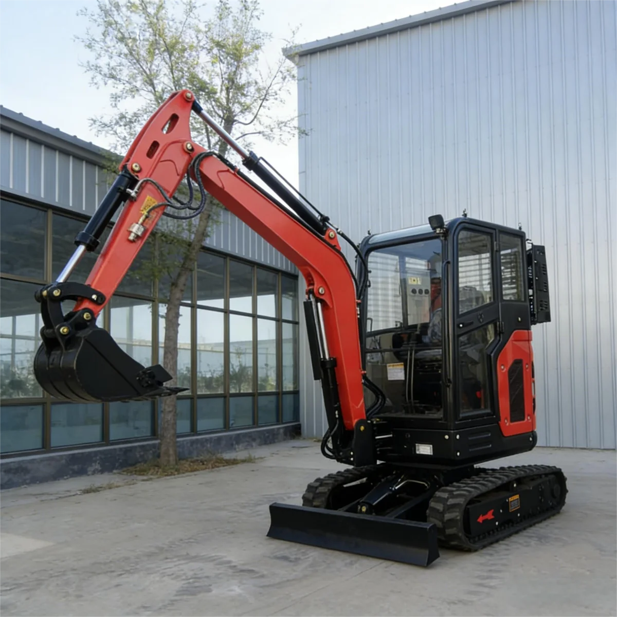Neuer Mini-Bagger 2,5 Tonnen Raupentyp Mini-Bagger Verstärktes Fahrgestell Angepasste Kabine Ausgestattet mit Teleskoparm Image