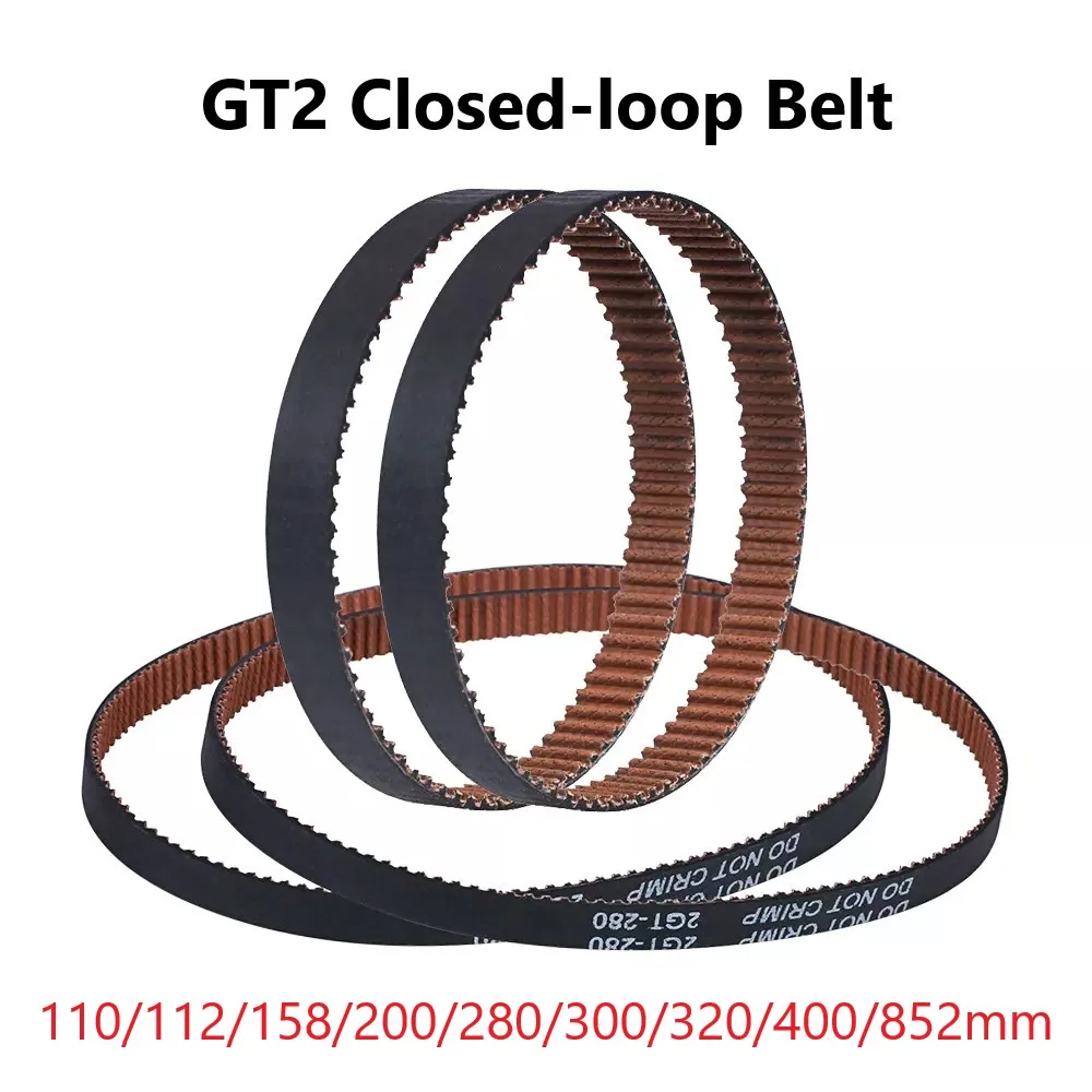 MEGA 3D-Druckerteile GT2 Zahnriemen mit geschlossener Schleife Gummi 2GT 6 mm 110 112 158 200 280 300 320 400 852 mm Synchronriemen Teil Image