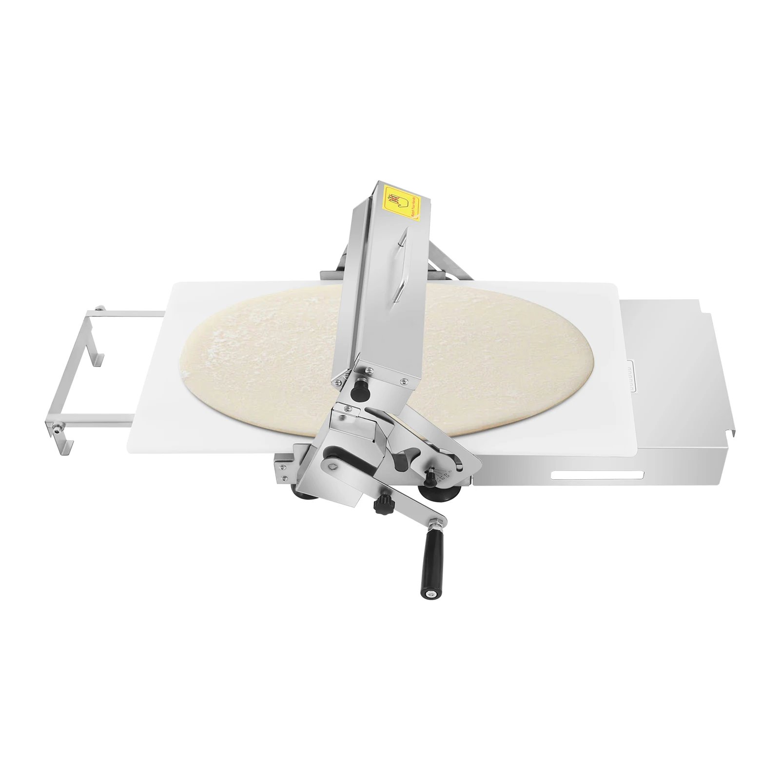 Edelstahl Manuelle Pizza-Teigausrollmaschine Teigflachdrücker Kuchenpressmaschine Einstellbare Dicke 83x48cm Professionelle Presse Image