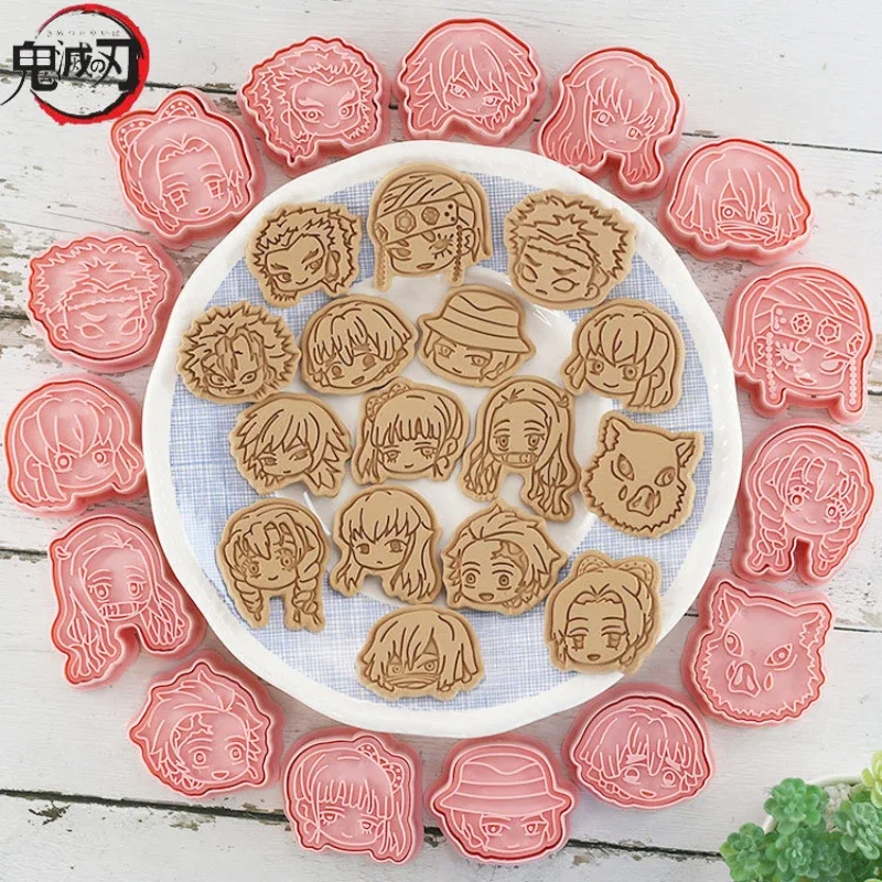 Dämon Slayer Kuchen Cookie Cutter Set Tanjirou Nezuko DIY 3D Backform Cookie Werkzeuge Set Küche Waffel Backformen Keks Gadgets Image