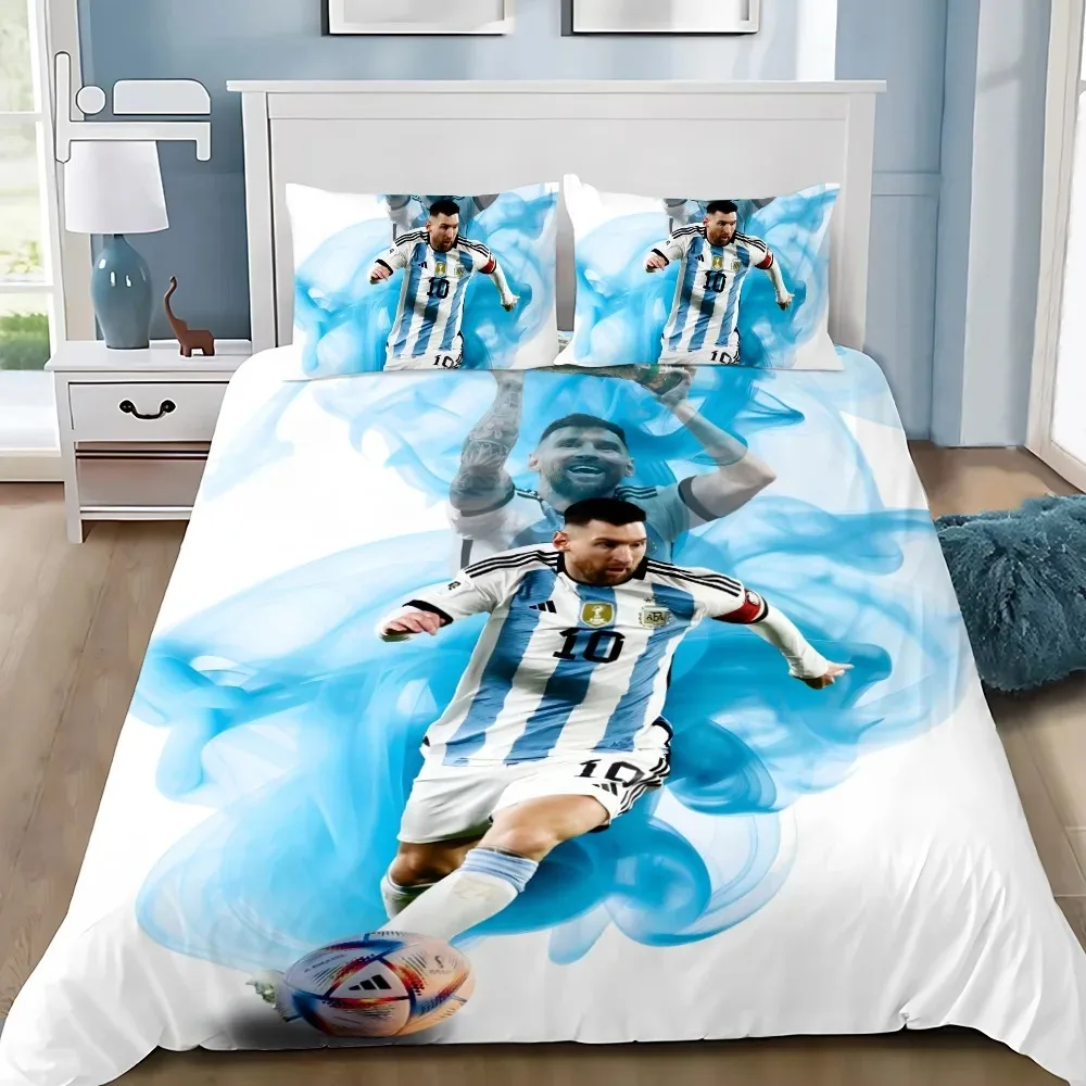 Football Star M-messis Bettbezug Kissenbezug Bettwäsche Set Erwachsene Junge Mädchen Schlafzimmer Dekoration Kinder Einzel Doppel Große Größe Image