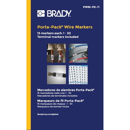 BRADY PWM-PK-11 Porta-Pack Wire Marker Book Repositionable Vinyl Cloth Legend:
