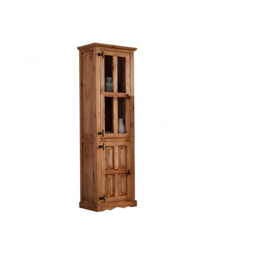 Vitrine links - 1 Glas-, 1 Holztür