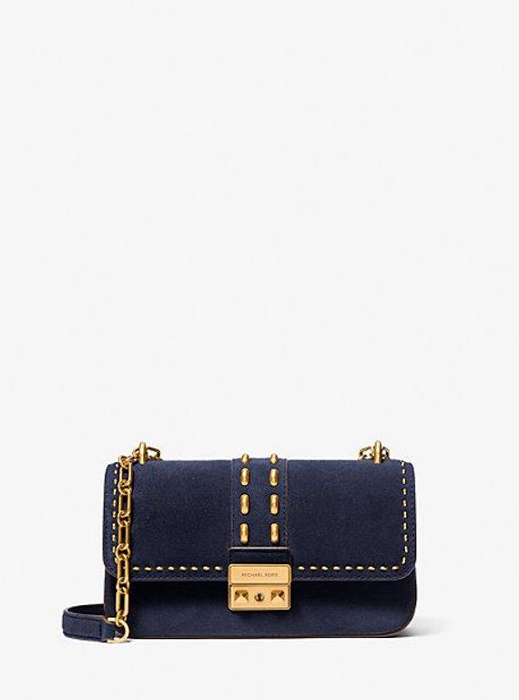 Mk Tribeca Small Studded Suede Shoulder Bag