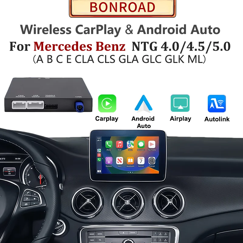 Decoder Wireless CarPlay Android Auto per Mercedes Benz Classe A B C E GLA CLA GLC GLK W176 W204 W205 W246 W212 NTG4.5/4.7 NTG5.0