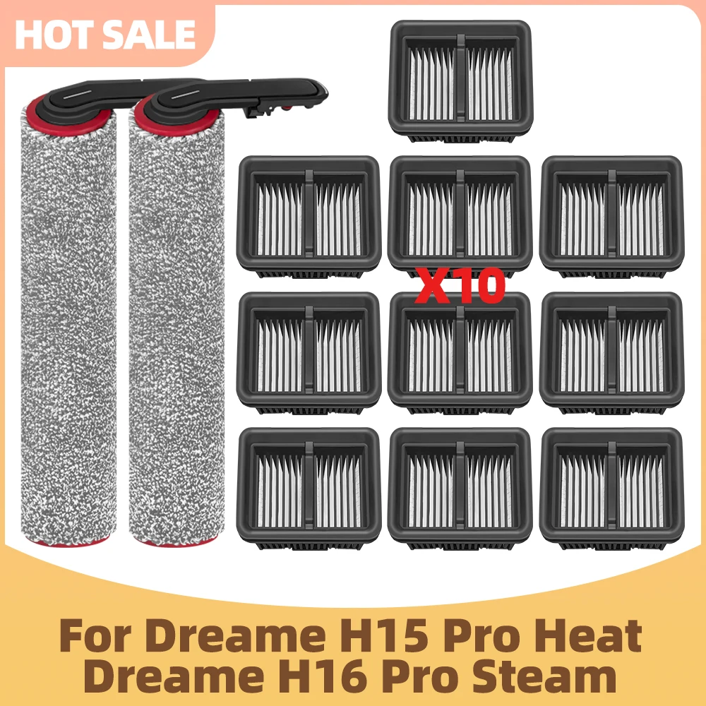 Compatibile con Dreame H15 Pro Heat / Dreame H16 Pro Steam, parti per aspirapolvere, accessori con spazzola a rullo e filtro, non compatibile con Dreame H15 Pro