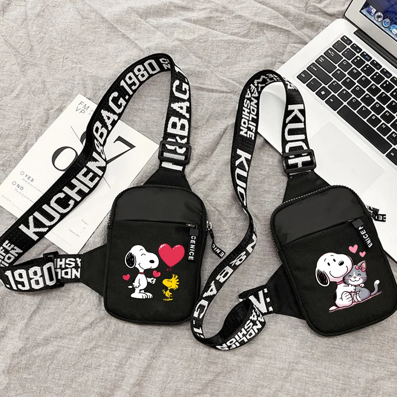 Snoopy Modische Umhängetasche für Damen, Cartoon-Anime-Grafikdruck, Umhängetaschen für Jungen und Mädchen, niedliche Umhängetasche, Geburtstagsparty-Geschenke Image