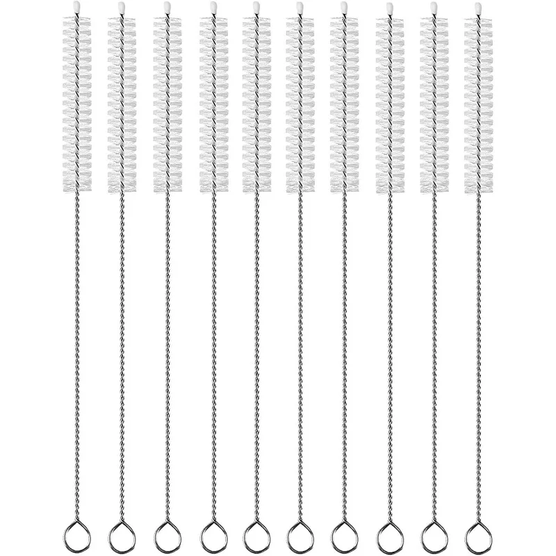 Trinkhalm-Reinigungsbürsten-Set, wiederverwendbarer Rohr-Rohrreiniger, Nylon-Edelstahl, langer Griff, Reinigungsbürsten für Strohhalme Image