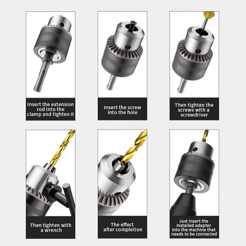 Multifunktionales 1,5-13MM 2-13MM Bohrfutter Selbstspannende Spannzangen 1/2-20 UNF Schlagschrauber-Umrüstsatz für Elektroschrauber Image