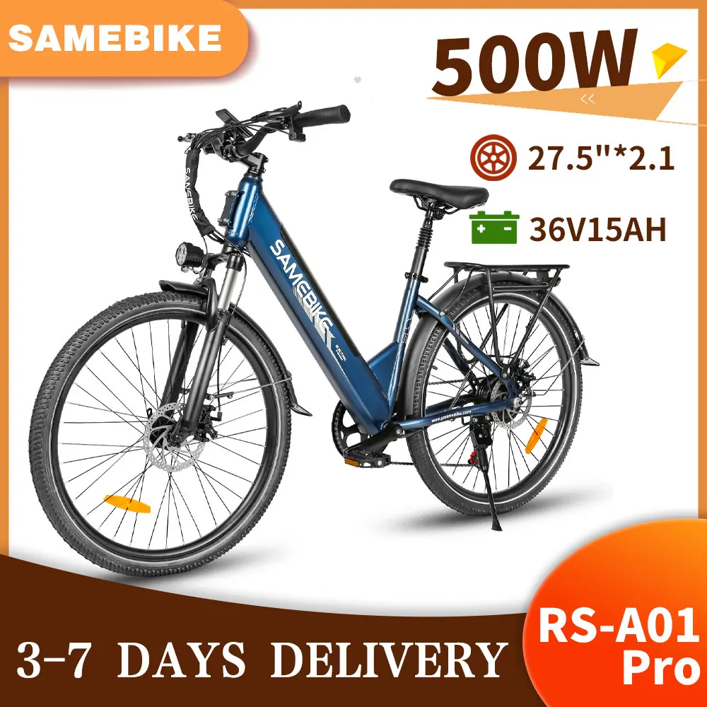 Samebike 26/27,5 Zoll Elektrofahrrad RS-A01 PRO-T 36V15Ah Lithium-Akku 500W Motor E-Bike 7-Gang-Schaltung Elektrofahrrad Image