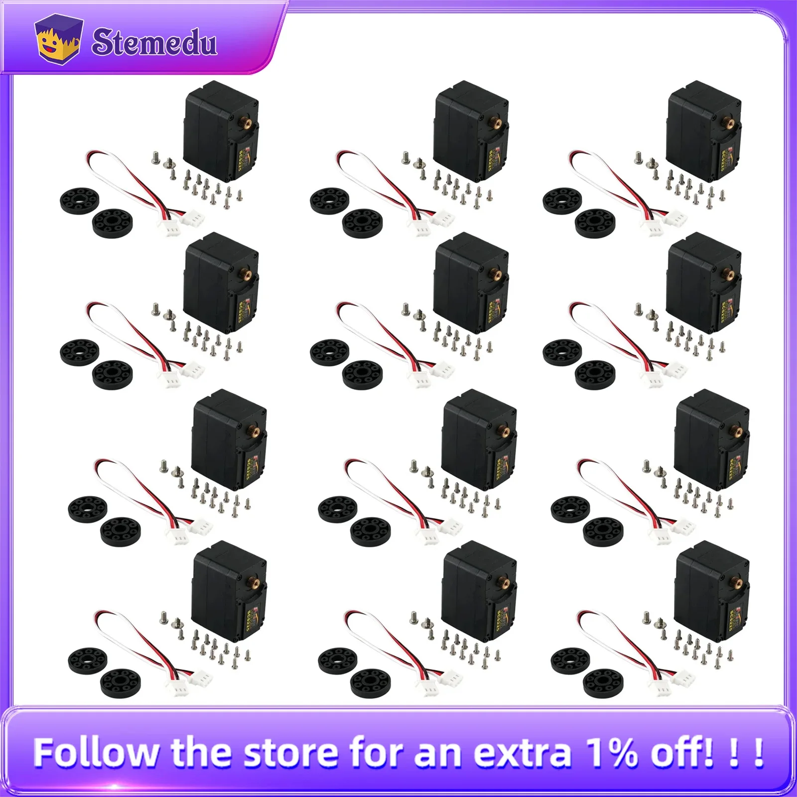 FEETECH SCS225-C006 19 kg cm serielles Busservo 300 ° Winkelsteuerbarer zweiachsiger Metallgetriebe-Kernmotor TTL-Signalpegel-Servohorn Image