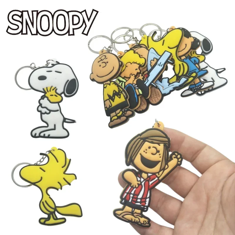 Snoopy Charlie Woodstock Schlüsselanhänger Handykette Schlüsselanhänger Studentengeschenk Niedlicher Cartoon Taschenanhänger Lanyard Dekor Schlüsselanhänger Geschenk Image