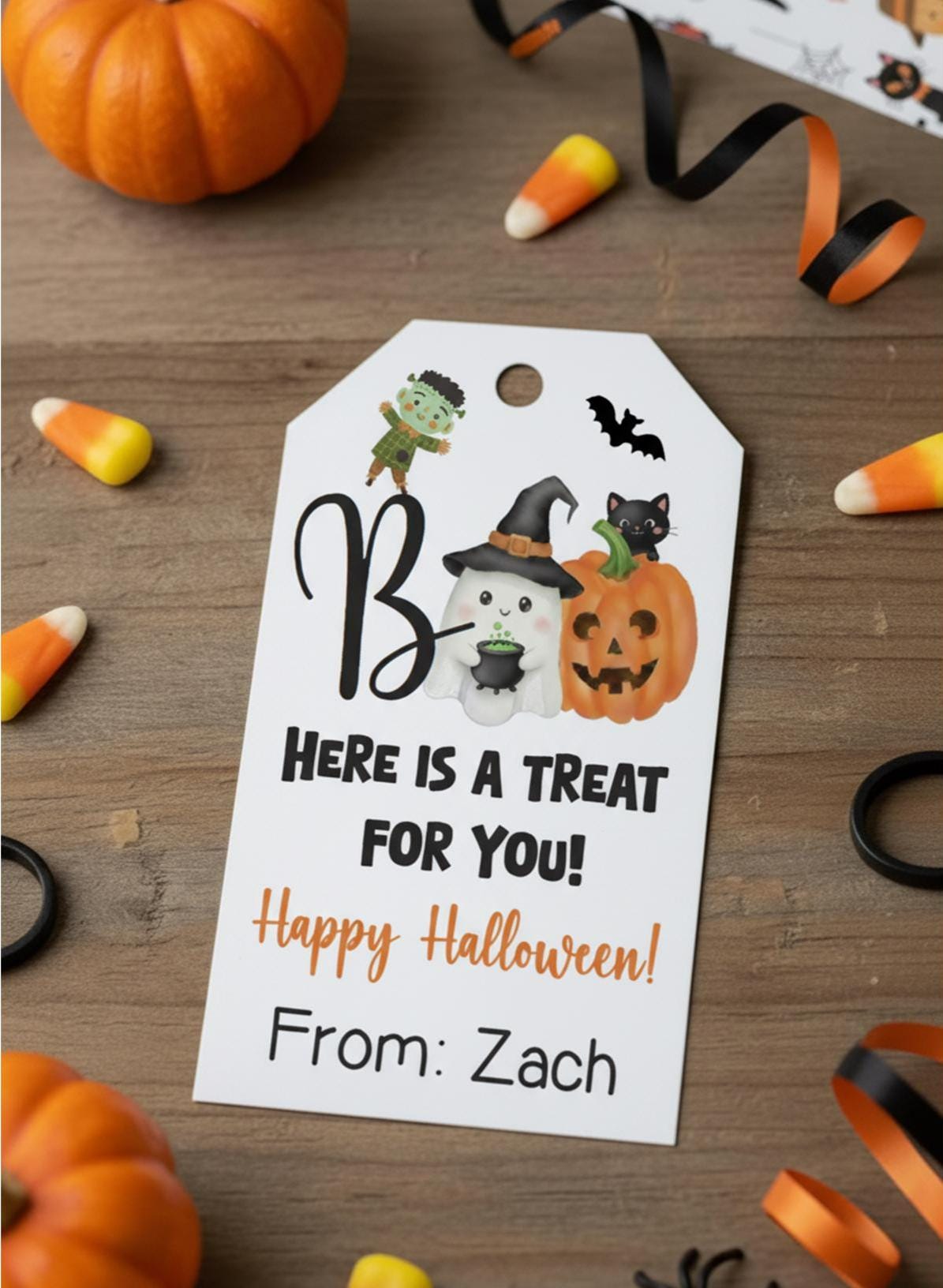 Etichette per bomboniere di Halloween, etichette regalo di Halloween, etichette Happy Halloween, etichette Boo, etichette regalo Boo, sacchetti Boo, e