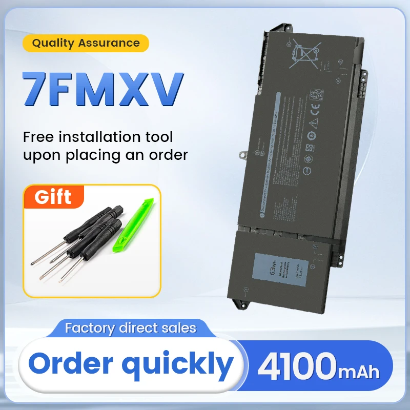 SOMI 7FMXV 4-Zellen 63 Wh Laptop-Akku für Dell Latitude 5320 7320 7420 7520 Latitude 5320 2-in-1/7320 2-in-1/7420 2-in-1-Serie