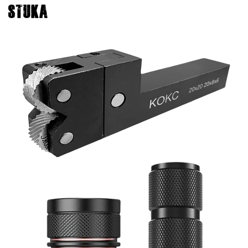 Stuka 20*20mm 20*8*6 Dual Wheel Rändelwerkzeuge KOKC Für CNC-Drehmaschine Zuführung 30 ° Diamant 45 ° Quadratisches Muster Image