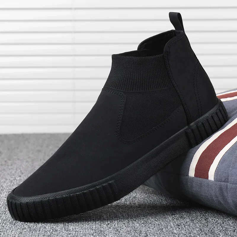 2025, neue High Top Männer Schuhe Wohnungen Slip auf Casual Schuhe Männlichen Leinwand Schuhe Plimsolls Espadrilles Mann Trainer Zapatillas Hombre