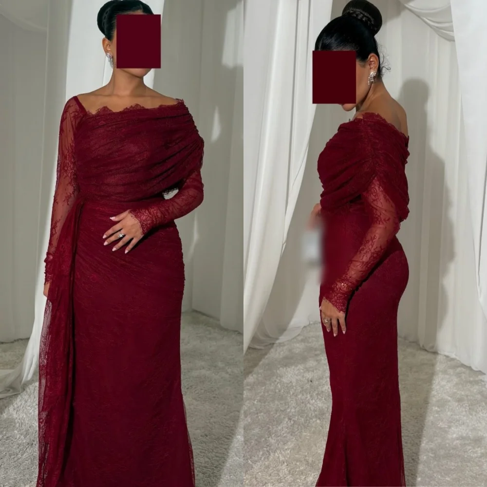 Customized Exquisite Organza Pleat Pattern A-line Off-the-shoulder Long Dresses Bespoke Occasion Fashion