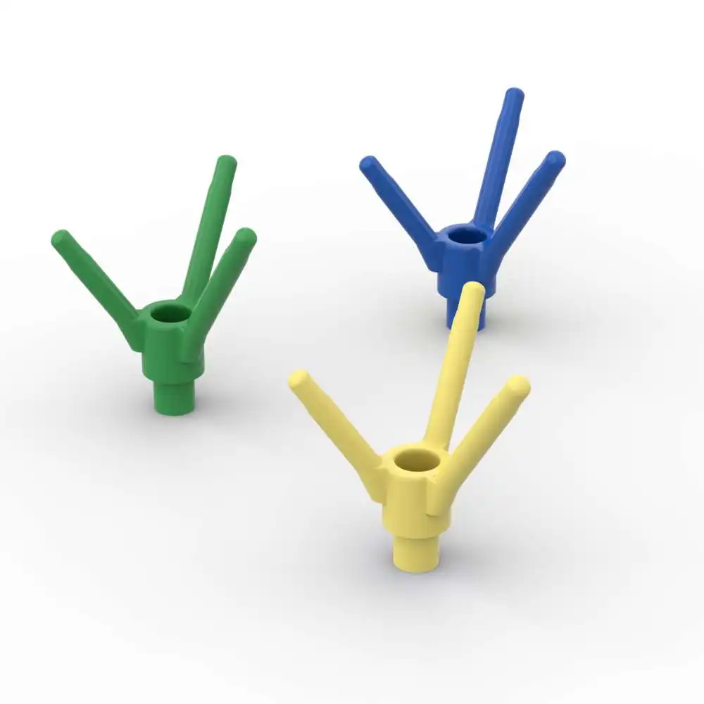 MOC 10PCS Teil Ziegel 24855 Pflanze Blume Bausteine Set Stem Mit Bar Halter 3 Stiele Partikel Puzzle Spielzeug Geburtstag kind Geschenk Image