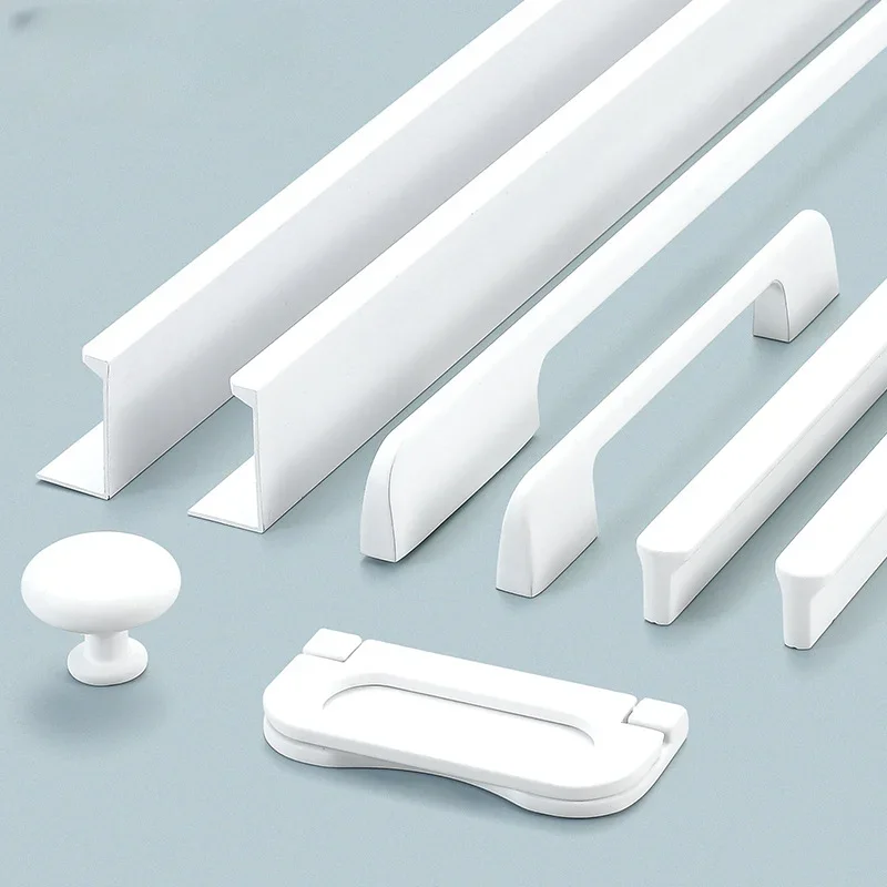 Weißer Schubladen schrank Türgriff moderner einfacher Schuhs chrank Schrank verlängerter unsichtbarer Griff Kleider schrank griff