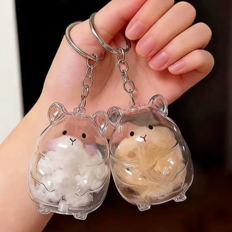 Hamster Haar Sammler Schlüsselbund Charme Memorial Lagerung Box Tierhaar Memorial Andenken Anhänger DIY Haustier Pelz Sammlung Kapsel Image