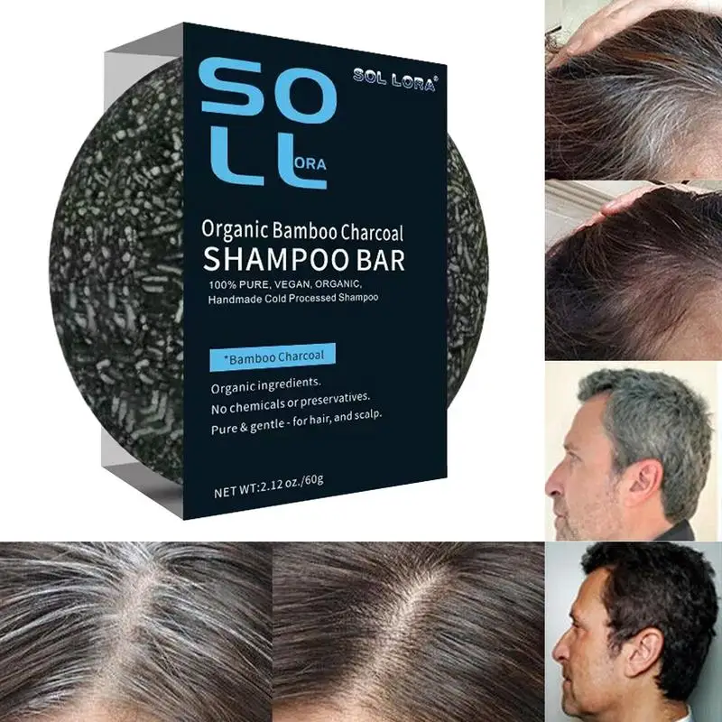 Natürliche Holzkohle Haar Verdunkelung Bar Weißes Haar Verdunkelung Shampoo Seife Bambus Holzkohle Schwarz Haar Feste Shampoos haar Shampoo