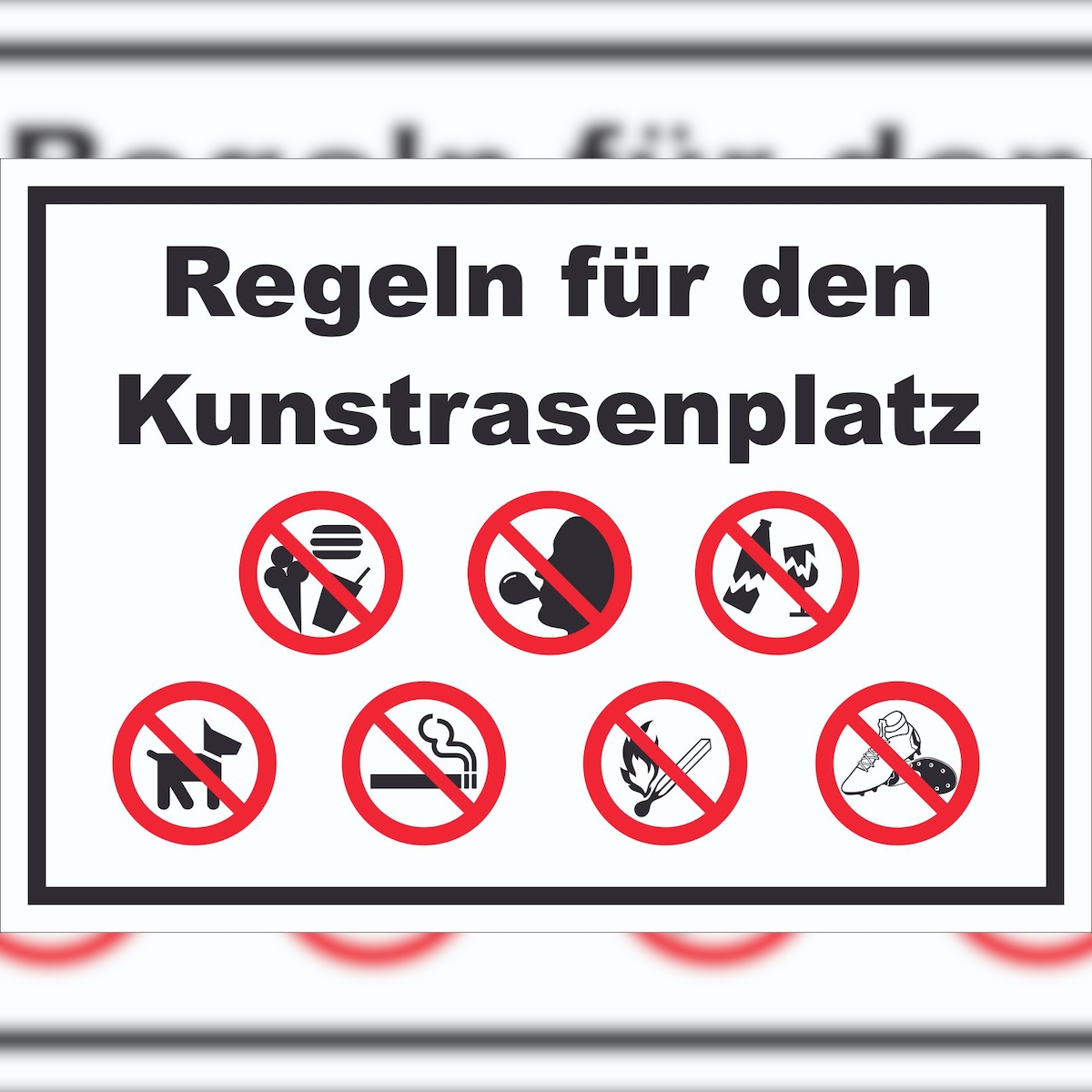 HB-Druck Schild Regeln Kunstrasenplatz A2 Rückseite selbstklebend Image