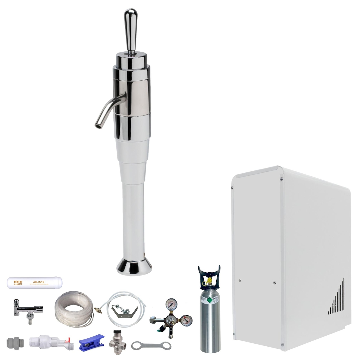 Sprudelwasser Tafelwasseranlage BieTal® BT-10U & Schanksäule Joystick & 2kg CO2 Image