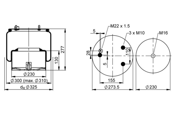 CONTITECH AIR SPRING Federbalg, Luftfederung Premium Range 836 N P06 Universal Image