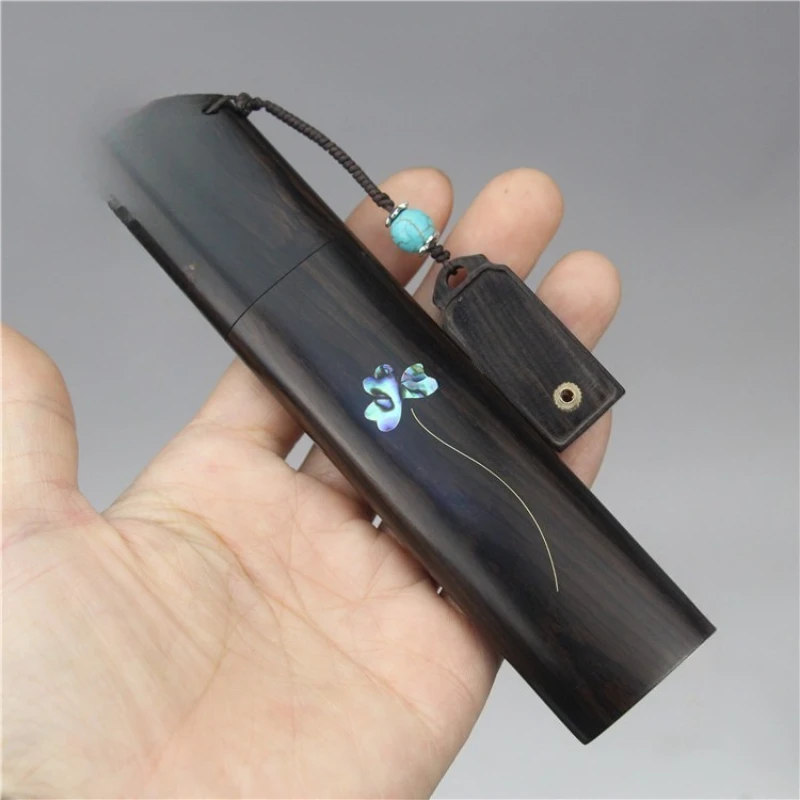 Tradition Tragbare Räucherbox/hergestellt aus Ebenholz/kurzes Ellipsentrauch aus Holz, kulturelles künstlerisches Räucherfass, Kunsthandwerk, kurz Image