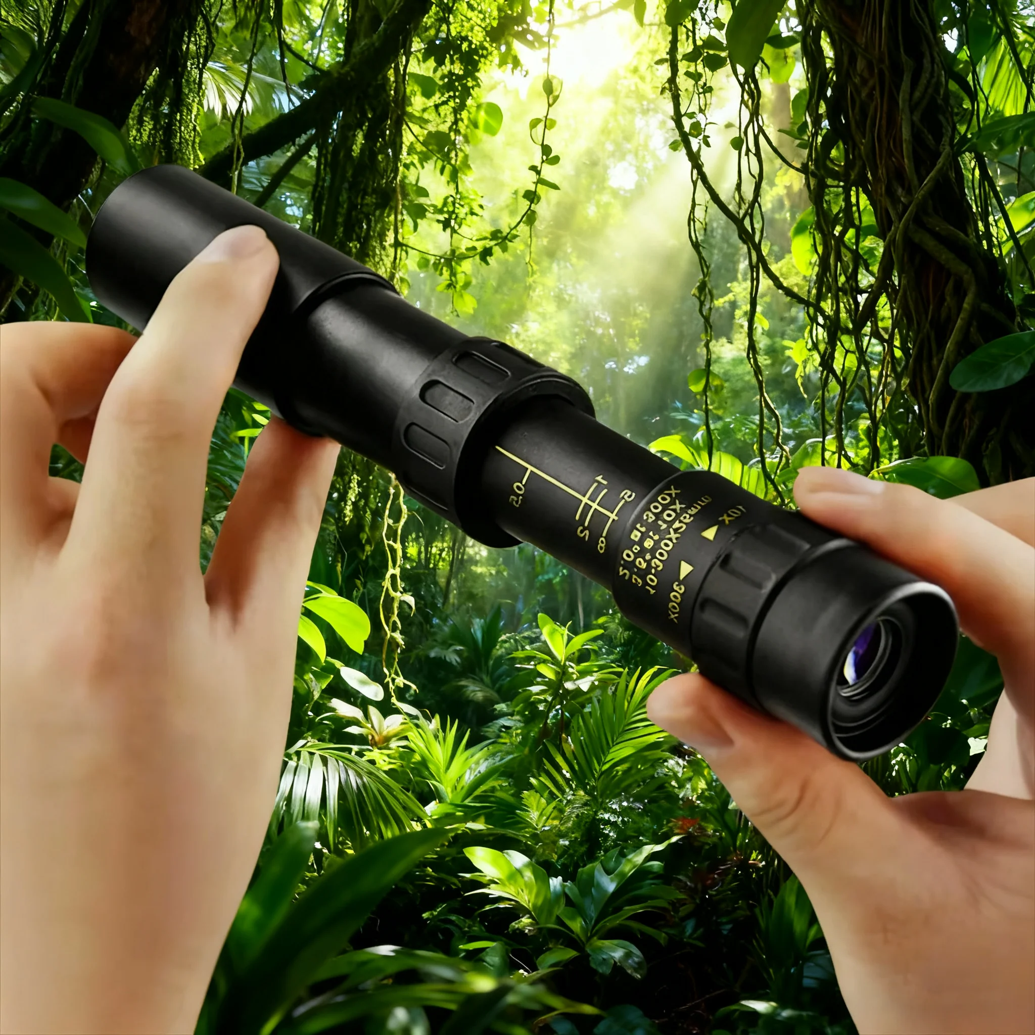 Telescopio portatile professionale monoculare con zoom HD 10-300x40 Forte lungo raggio con visione notturna bassa Ideale per l'escursionismo in campeggio