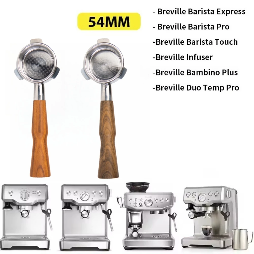 54mm Edelstahl Kaffee Boden Siebträger Für Breville Sage/870/875/878/880 Espresso Maschine Filter Griff Barista Werkzeug