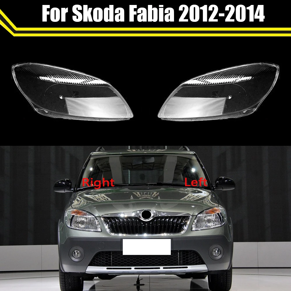 Auto Objektiv Klar Licht Lampe Fall Scheinwerfer Shell Transparent Lampenschirm Lampe Abdeckung Scheinwerfer Abdeckung Für Skoda Fabia 2012 2013 2014